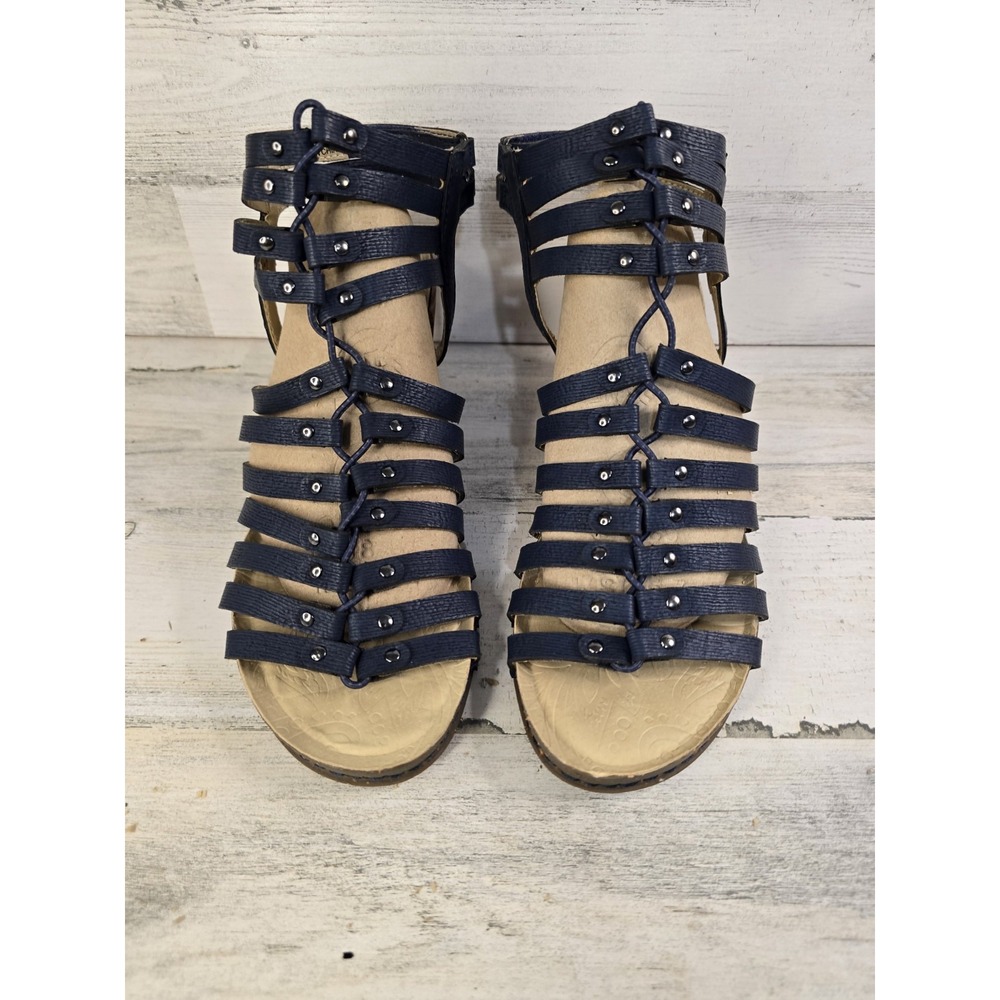 JBU by Jambu Womens Navy Blue Strappy Gladiator Studded Block Heel Sandals 8.5M